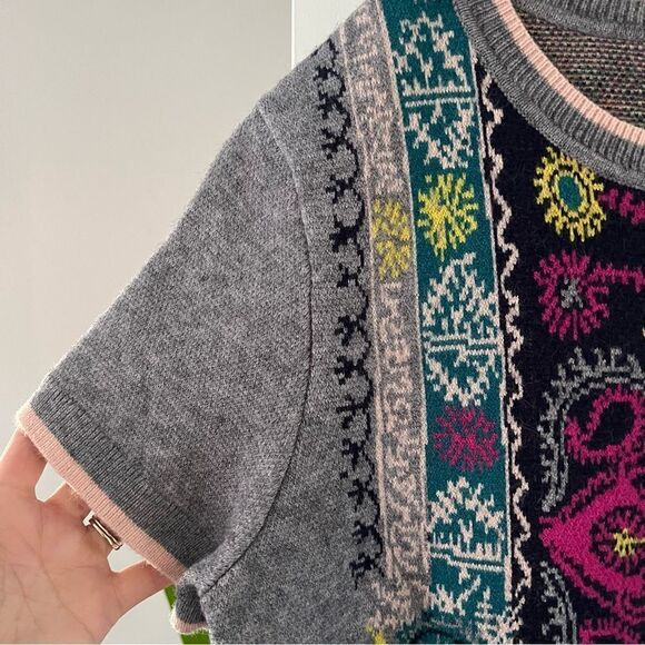 Anthropologie Akemi+Kin Kaleidoscope Boho Sweater Multicolored Mini Dress - Picture 3 of 7